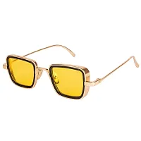 Trendy Yellow Metal Square Sunglass For Men And Boys-thumb1