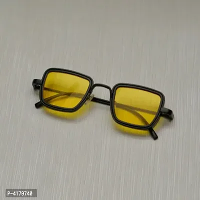 Trendy Yellow Metal Square Sunglass For Men And Boys
