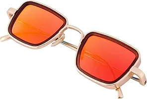 Trendy Orange Metal Square Sunglass For Men And Boys-thumb3