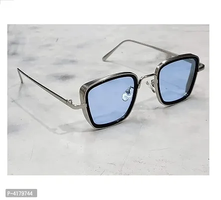 Trendy Blue Metal Square Sunglass For Men And Boys-thumb0