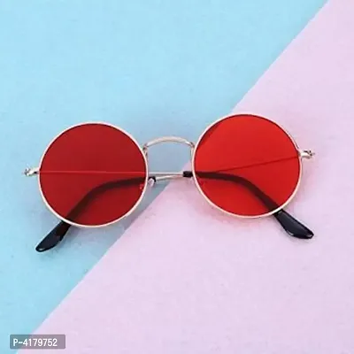 Trendy Red Round Sunglass For Men And Women-thumb0