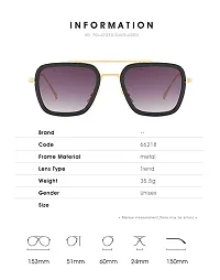 Tony Stark Square Metal Sunglasses For Men  Women-thumb2