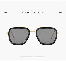 Tony Stark Square Metal Sunglasses For Men  Women-thumb4