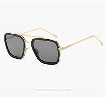 Tony Stark Square Metal Sunglasses For Men  Women-thumb3