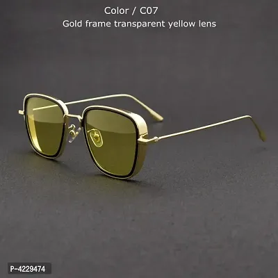 Must Have Stylish Sunglasses For Men  Boys (Golden-Yellow)-thumb3