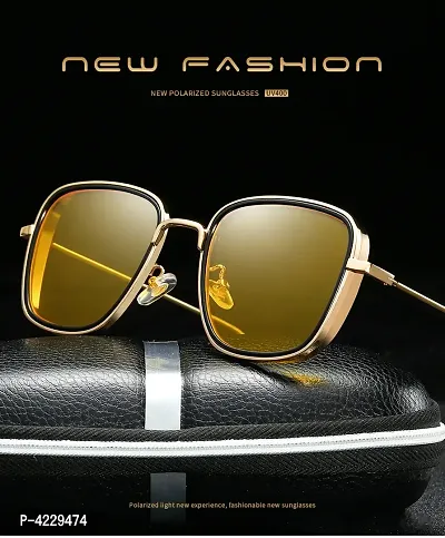 Must Have Stylish Sunglasses For Men  Boys (Golden-Yellow)-thumb2