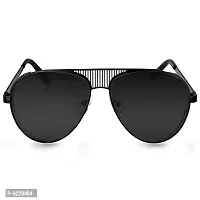 Trendy Metal Branded Aviator Shape Stylish Sunglasses For Men  Woman (Black-Black)-thumb1