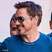 Iron Man 3 Tony Stark Inspired Branded Aviator Steampunk Retro Vintage Fashion Sunglasses For Men  Women (Black-Black)-thumb1