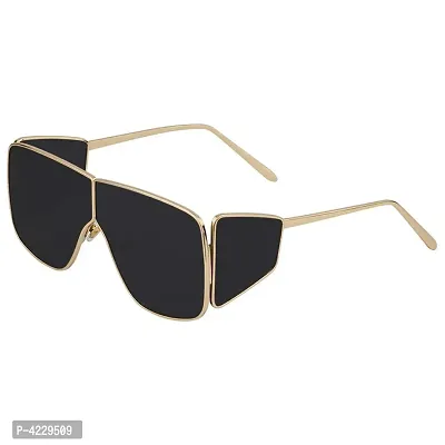 Oversized Badshah Inspired | Sahil Khan Inspired Stylish Sunglasses For Men  Women Large (Gold-Black)