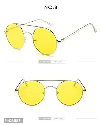 Round Bar Metal Stylish Sunglasses For Men  Women-thumb2