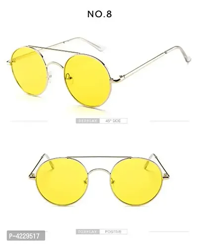Round Bar Metal Stylish Sunglasses For Men  Women-thumb3