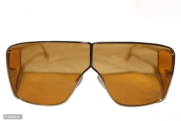 Oversized Badshah Inspired | Sahil Khan Inspired Stylish Sunglasses For Men  Women Large (Gold-Brown)