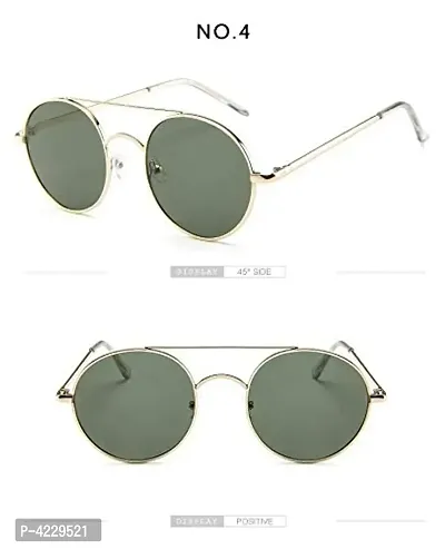Round Bar Metal Stylish Sunglasses For Men  Women-thumb2