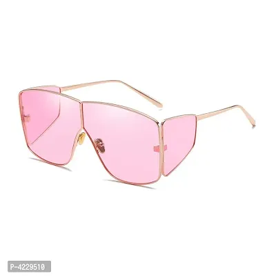 Oversized Badshah Inspired | Sahil Khan Inspired Stylish Sunglasses For Men  Women Large (Gold-Pink