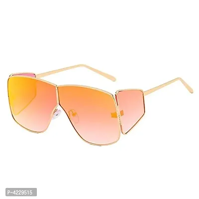Oversized Badshah Inspired | Sahil Khan Inspired Stylish Sunglasses For Men  Women Large (Gold-Orange)