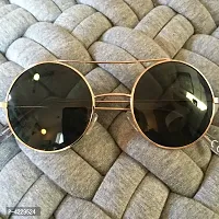 Round Bar Metal Stylish Sunglasses For Men  Women-thumb1