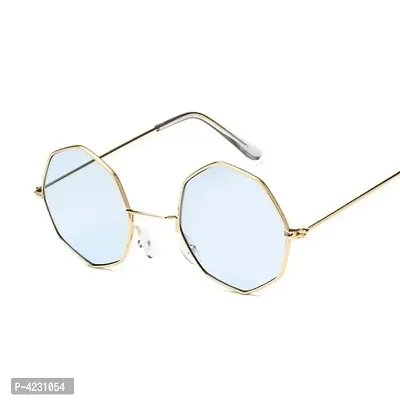 Blue Color UV Protection Octagonal Sunglasses/Frame For Men  Women