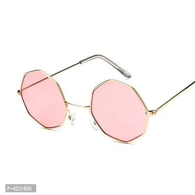 Pink Color UV Protection Octagonal Sunglasses/Frame For Men  Women