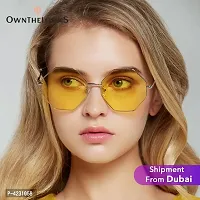 Yellow Color UV Protection Octagonal Sunglasses/Frame For Men  Women-thumb3