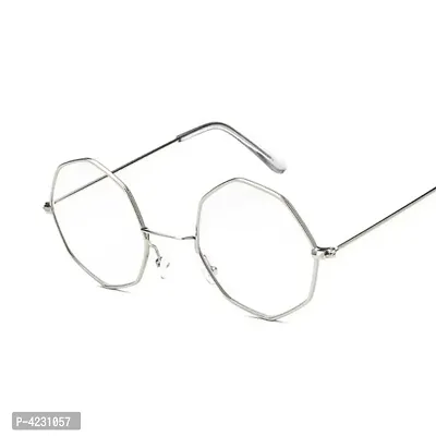 White Color UV Protection Octagonal Sunglasses/Frame For Men  Women