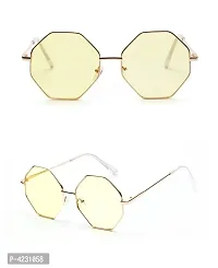Yellow Color UV Protection Octagonal Sunglasses/Frame For Men  Women-thumb1