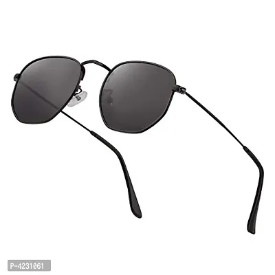 Black Color UV Protection Octagonal Sunglasses/Frame For Men  Women