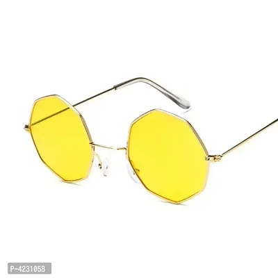 Yellow Color UV Protection Octagonal Sunglasses/Frame For Men  Women-thumb0