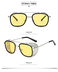 Stylish Metal Yellow Square Sunglasses For Unisex-thumb2