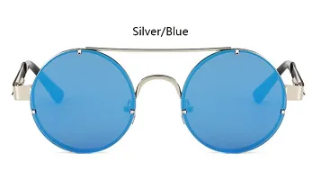 Stylish Metal Green Round Sunglasses For Unisex-thumb1