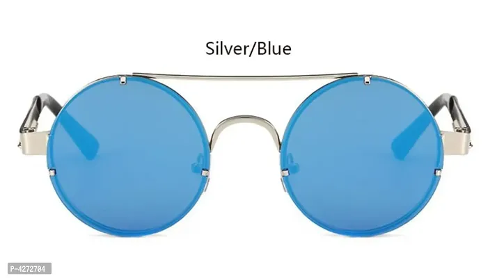 Stylish Metal Green Round Sunglasses For Unisex-thumb2