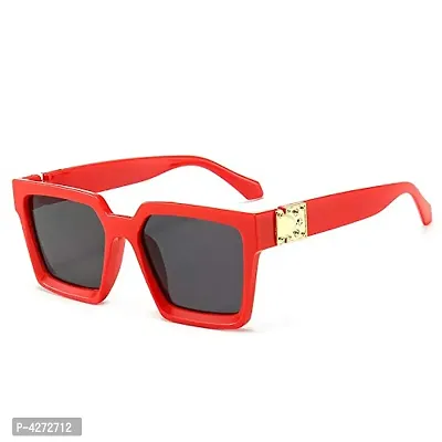 Stylish Plastic Grey Square Sunglasses For Unisex