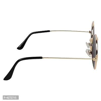 Stylish Metal Black Round Sunglasses For Unisex-thumb5