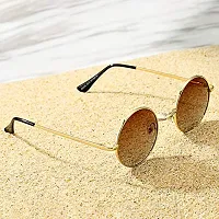 Stylish Metal Orange Round Sunglasses For Unisex-thumb2