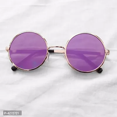 Stylish Metal Yellow Round Sunglasses For Unisex-thumb3