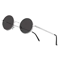 Stylish Metal Blue Round Sunglasses For Unisex-thumb1