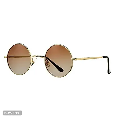 Stylish Metal Orange Round Sunglasses For Unisex-thumb2