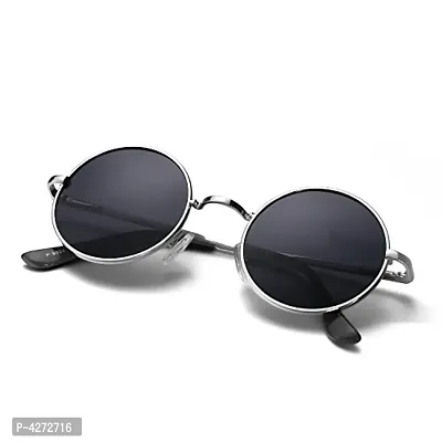 Stylish Metal Blue Round Sunglasses For Unisex