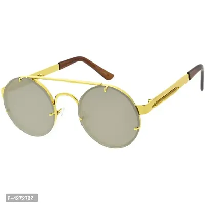 Stylish Metal Yellow Round Sunglasses For Unisex