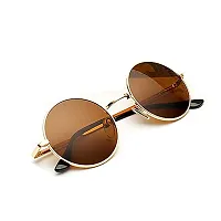 Stylish Metal Orange Round Sunglasses For Unisex-thumb3