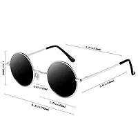 Stylish Metal Blue Round Sunglasses For Unisex-thumb4