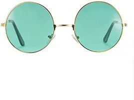 Stylish Metal Blue Round Sunglasses For Unisex-thumb2