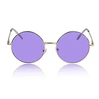 Stylish Metal Yellow Round Sunglasses For Unisex-thumb1