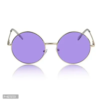 Stylish Metal Yellow Round Sunglasses For Unisex-thumb2