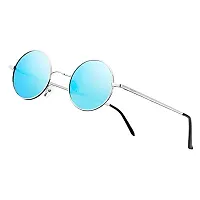 Stylish Metal Silver Round Sunglasses For Unisex-thumb1