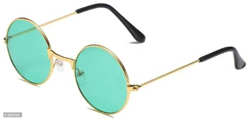 Stylish Metal Blue Round Sunglasses For Unisex-thumb2