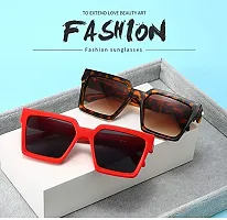 Stylish Plastic Black Square Sunglasses For Unisex-thumb3