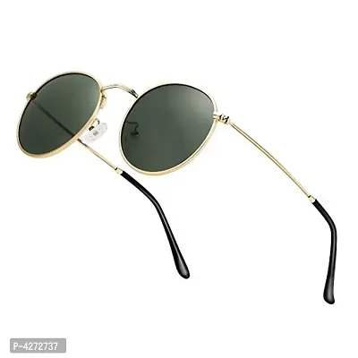 Stylish Metal Black Oval Sunglasses For Unisex
