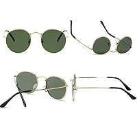 Stylish Metal Black Oval Sunglasses For Unisex-thumb3