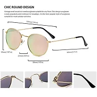 Stylish Metal Silver Oval Sunglasses For Unisex-thumb2