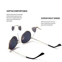 Stylish Metal Silver Oval Sunglasses For Unisex-thumb1